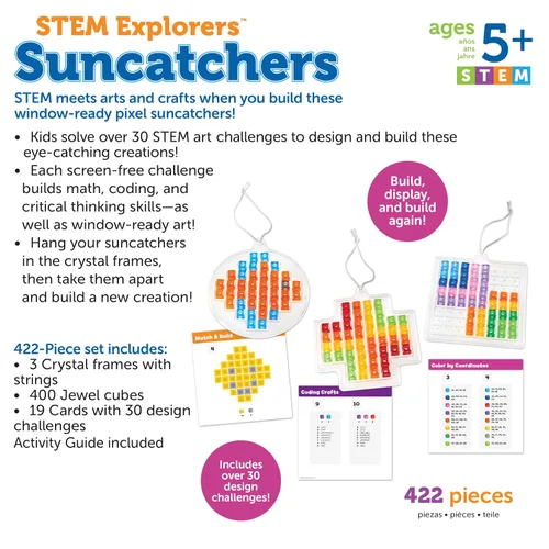 Vista 6 de Learning Resources STEM Explorers Suncatchers - 433 piezas, a partir de 5 años, ciencia para niños, juguetes de construcción, proyectos STEM
