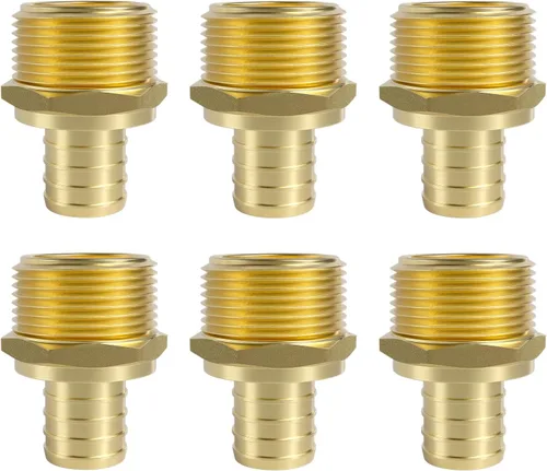 Vista 12 de SUNGATOR Paquete de 2 adaptadores machos Pex de 1 pulgada, latón sin plomo, accesorios Pex de 1 pulgada