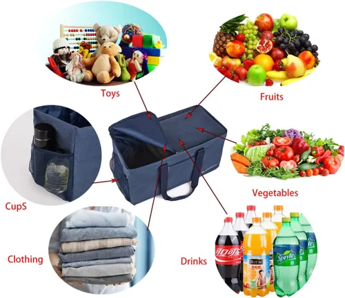 Vista 7 de YELAIYEHAO 2 bolsas de mano grandes para uso general, bolsa de asas plegable plegable