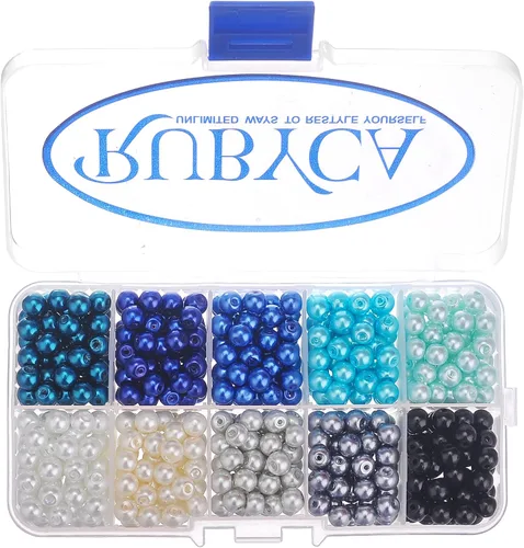 Vista 11 de RUBYCA Opaco pintado Druk Perlas de vidrio checo para la fabricación de joyas 0.236 in, colores mezclados w/caja del envase
