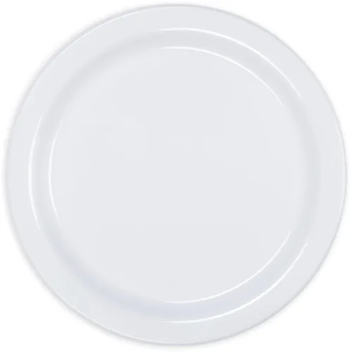 Vista 2 de Carlisle FoodService Products Dallas Ware - Plato de plástico reutilizable con borde para bufés, hogar y restaurantes, melamina, 9 pulgadas, blanco