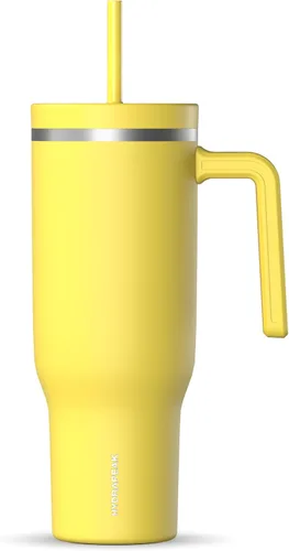 Vista 29 de Hydrapeak Voyager Vaso de 40 oz con Asa y Tapa con Pajita Botella de Agua Reutilizable de Acero Inoxidable Taza de Viaje Compatible con Portavasos
