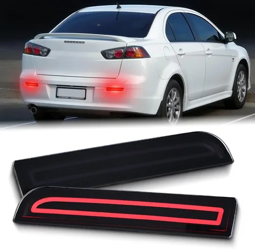 Vista 7 de Conjunto de luz antiniebla para parachoques trasero LED de lente roja, compatible con Mitsubishi Lancer 2008-2017/Evolution X 2008-2017/Outlander