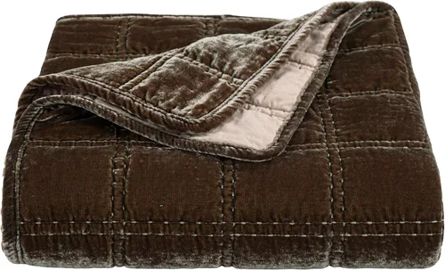 Vista 13 de HiEnd Accents Stella - Cobija de terciopelo de seda sintética, color negro, 50x60 pulgadas, cobijas de doble puntada de felpa suaves y acogedoras