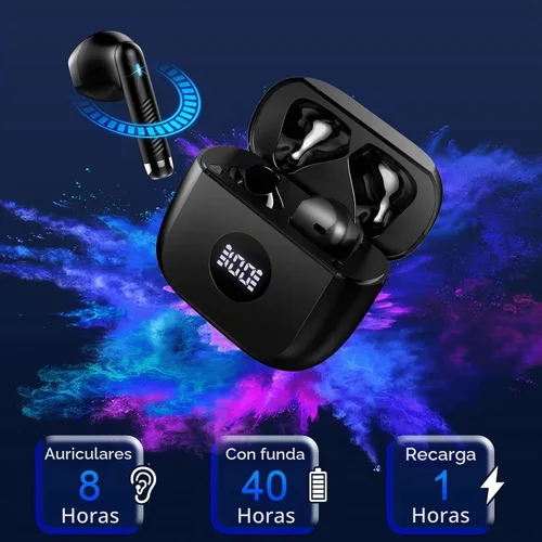 Vista 6 de Auriculares inalámbricos, auriculares Bluetooth 5.4, 32 ecualizadores a Negro (Aurora Black)