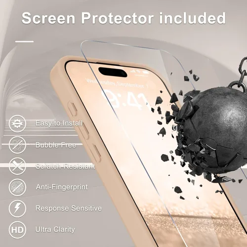 Vista 375 de Funda para Google Pixel 10 Pro XL, cubierta magnética mate, color negro Fit for MagSafe, Screen Protector included, Shockproof Military Grade