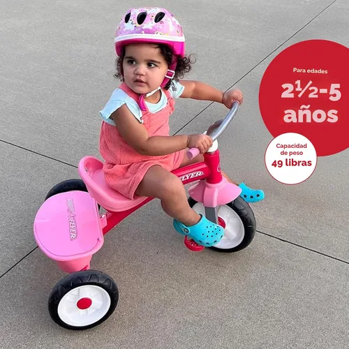 Vista 3 de Radio Flyer Triciclo Red Rider para edades de 2.5 a 5 años, bicicleta de tres ruedas para niños pequeños, triciclo para niños, juguete de montar al