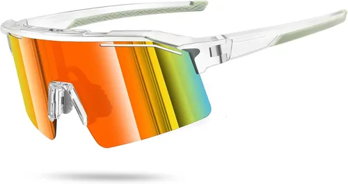 Vista 9 de Polarized Sports Sunglasses for Men Women UV400 Protection Todo negro
