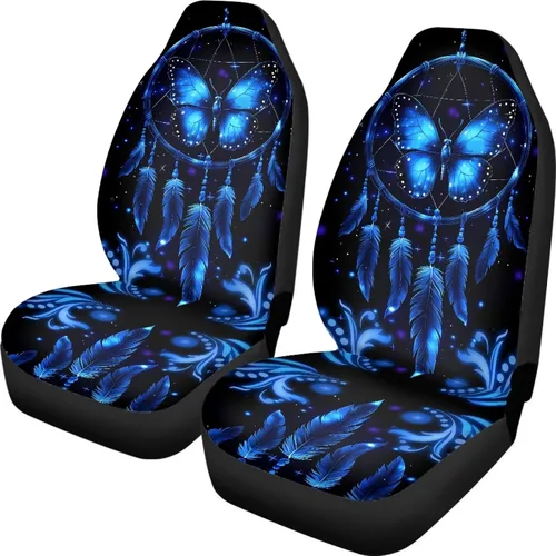 Vista 29 de Mumeson Fundas protectoras de asiento delantero de automóvil con estampado de calavera y girasol, fundas elásticas para asiento de automóvil, 2