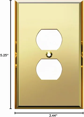 Vista 8 de LIDER Placa de pared dúplex para receptáculo, cubierta de salida con espejo, de gran tamaño, 1 cuadrilla Dorado