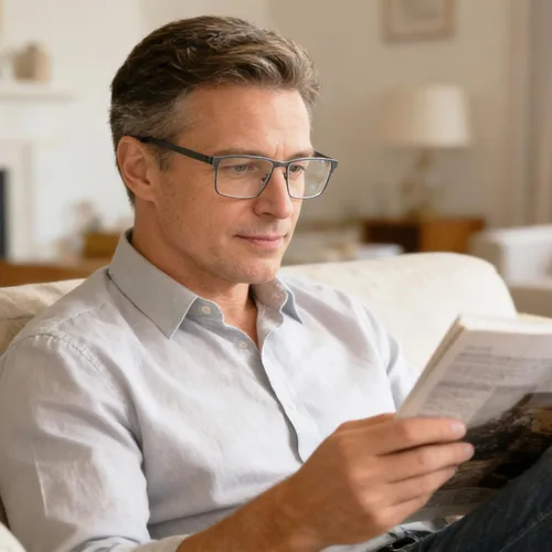 Vista 2 de EYECEDAR Paquete de 5 lentes de lectura para hombre, marcos de metal ultrafinos, bisagras de resorte, lectores para hombres 1.0