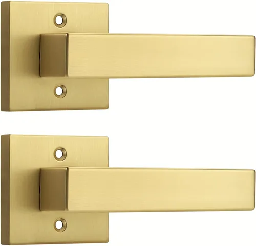 Vista 12 de Probrico - 1 manija inactiva dorada para puerta, moderna, para armario, resistente, para interior, sin giro, reversible para lado derecho e izquierdo