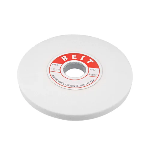 Vista 4 de uxcell Grano de aluminio blanco WA 120 de las muelas abrasivas del banco de 7 pulgadas para el pulido superficial