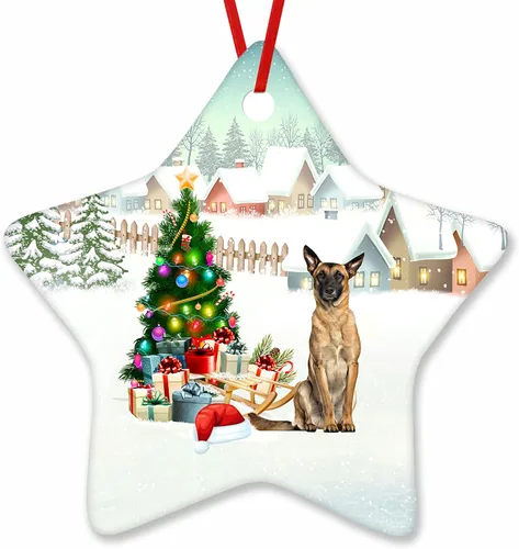 Vista 26 de Prezzy Airedale Terrier - Adorno para decoración de árbol de Navidad, regalos lindos para amantes de los perros, para familiares y amigos, nuevo