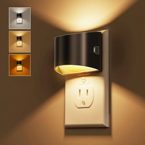 Vista 16 de L LOHAS LED - Luces nocturnas enchufables en la pared con 3CCT ajustable (1600K/3000K/5000K), luz nocturna de 1W enchufable en la pared, sensor