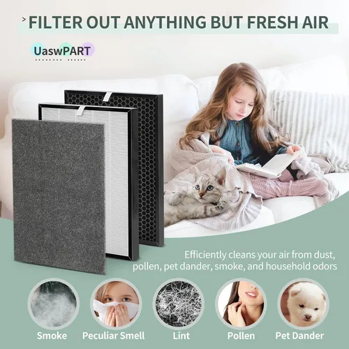 Vista 5 de Filtro Air220 Air320 compatible con filtros Bissell Air 220 de repuesto para Air220 2609A y Air320 2768A, comparado con la parte # 2677 2678 2804, 1
