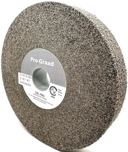 Vista 6 de EXL PRO Rueda de pulido de desbarbado convoluto – 6 x 1 pulgada x 1 pulgada 9S de carburo de silicio mediano – grado profesional – Rueda