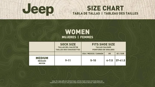 Vista 5 de Jeep Women's Wool Blend Trail Crew Socks-2 Pair Pack-Breathable Cushioned Comfort