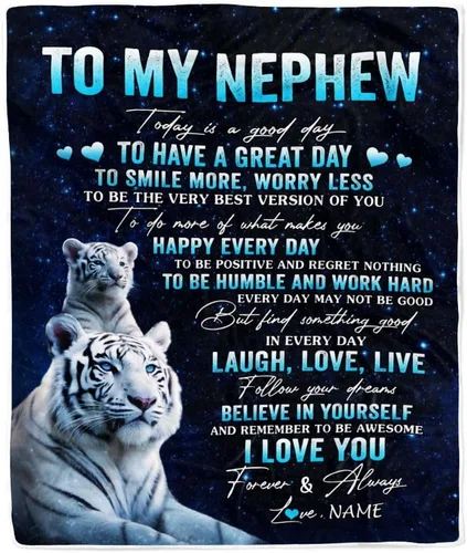 Vista 21 de Manta personalizada con texto en inglés «To My Nephew from Aunt Uncle Auntie I Love You Hugs» (texto en inglés) con texto en inglés «To My Nephew»