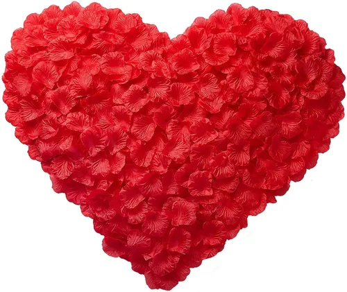 Vista 7 de Pétalos de rosa artificiales de seda para noches románticas, bodas, fiestas, decoraciones de flores de aniversario (negro, 3000 unidades)
