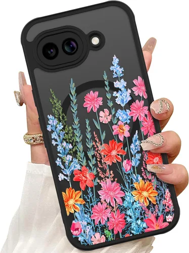 Vista 8 de ZIYE Funda magnética para Google Pixel 9 Pro XL de 6.8 pulgadas [compatible con MagSafe] funda de policarbonato duro y TPU suave con flor de cerezo