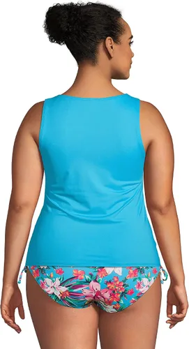 Vista 2 de Lands' End womens Modest High Neck Tankini Top Swimsuit