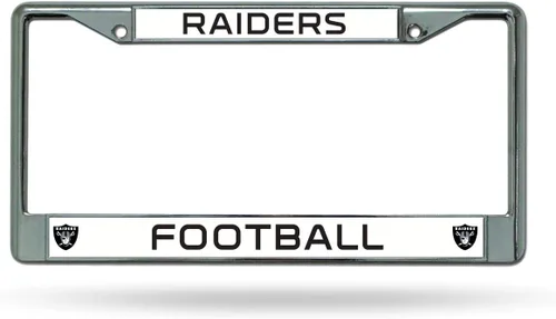 Vista 32 de Rico Industries NFL Football Premium 12" x 6" Chrome Frame with Plastic Inserts - Car/Truck/SUV Automobile Accessory
