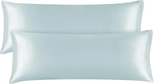 Vista 165 de BEDELITE Funda de almohada de satén para cabello y piel, súper suave y refrescante similar a las fundas de almohada de seda, paquete de 2 con cierre