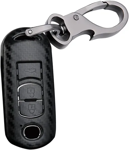 Vista 7 de Funda para llave Mazda CX3 CX5 CX7 Llavero Llavero Shell Holder Fibra Carbono ABS Accesorios 2/3 Botones