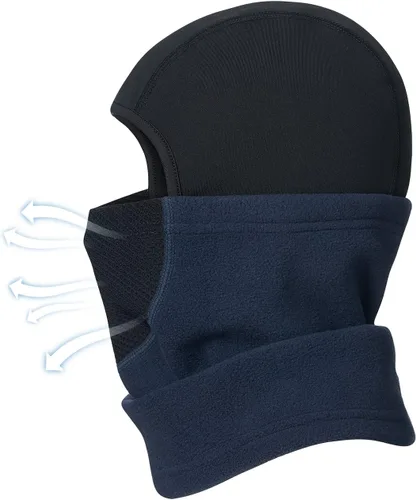 Vista 2 de Pasamontañas con forro para casco para niños, máscara de esquí para niños y niñas, forro polar para invierno, sombrero de nieve para clima frío