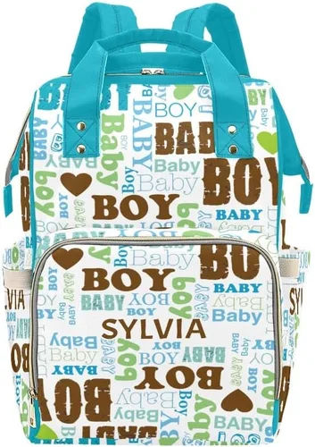 Vista 14 de Mochila de pañales personalizada, regalo con nombre, letras para bebé, color gris, rosa, bolsa de viaje versátil: gran capacidad y múltiples