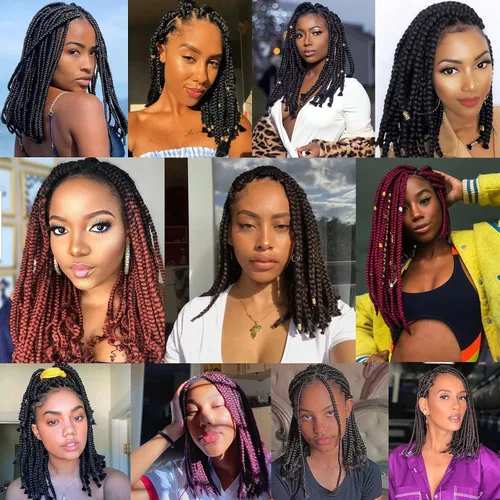 Vista 6 de Unionbeauty - Paquete de 8 trenzas de caja Goddess de cabello a ganchillo, 144 mechones por lote, trenzas de ganchillo preenlazadas, trenzas de caja
