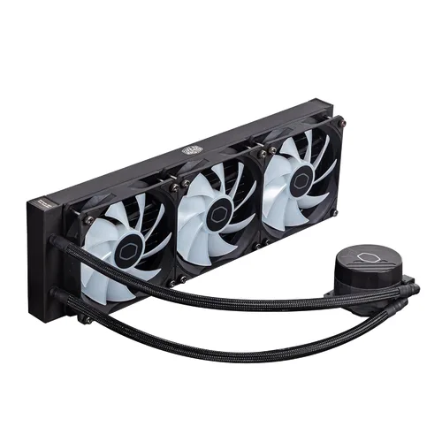 Vista 11 de [Usado] Cooler Master MasterLiquid 360L Core 360mm, enfriador líquido de CPU AIO de bucle cerrado, sincronización ARGB, bomba de placa fría Gen S