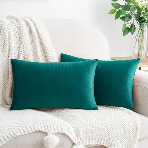 Vista 53 de HWY 50 fundas de almohada decorativas de terciopelo sólido para sofá, sala de estar. Ambar