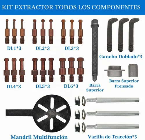 Vista 4 de Juego de extractor de rodamientos 21 en 1, herramienta de extracción de rodamientos de agujeros ciegos, extractor de rodamientos internos