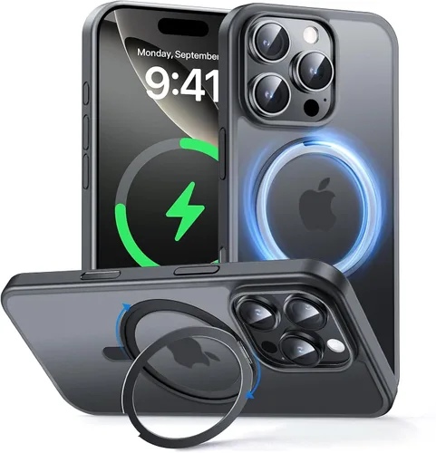Vista 13 de MAGIC JOHN Soporte Magnético Invisible Giratorio 360° para Funda de iPhone 14 Pro [Agarre Antideslizante] [Compatible con MagSafe] 16 Pies