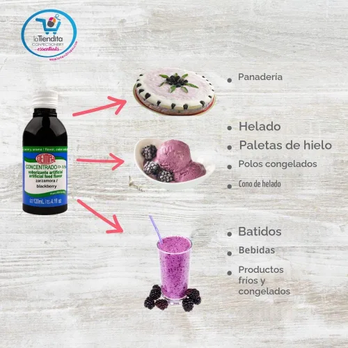 Vista 4 de Deiman Concentrado artificial de mora aromatizante D-15 (4 fl oz)