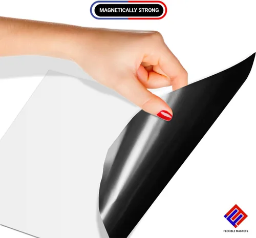 Vista 4 de Hojas magnéticas blancas de borrado en seco – 9 x 12 pulgadas – Pizarra blanca magnética para escribir en hojas – Las mejores hojas flexibles