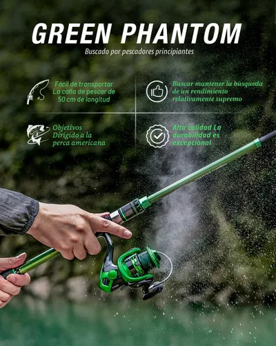 Vista 6 de Ghosthorn Fishing Rod and Reel Combo Graphite Telescoping Fishing Pole Portable Travel Kit with Carrier Bag for Freshwater Saltwater