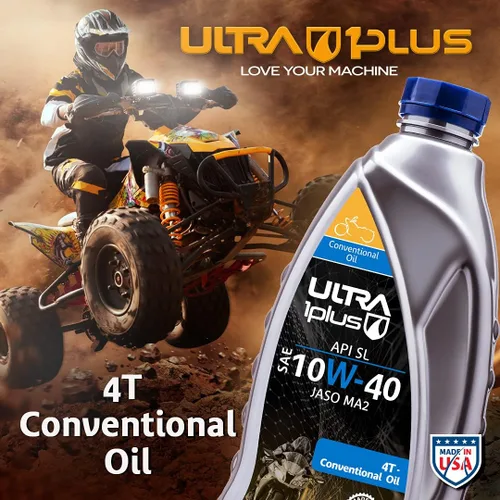 Vista 3 de 4T 10W-40 Aceite de motocicleta convencional JASO MA2 API SL 6 Cuartos