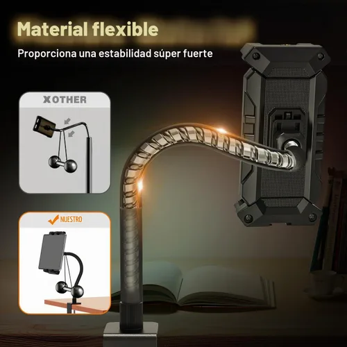 Vista 5 de Soporte para tablet con abrazadera de cuello de cisne para escritorio, compatible con iPad mini/Air/Pro, Kindle Fire HD, Galaxy Tabs y todas