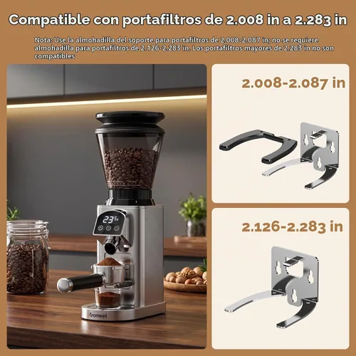 Vista 2 de Molinillo de granos de café con 48 ajustes, temporizador de 40 Plateado