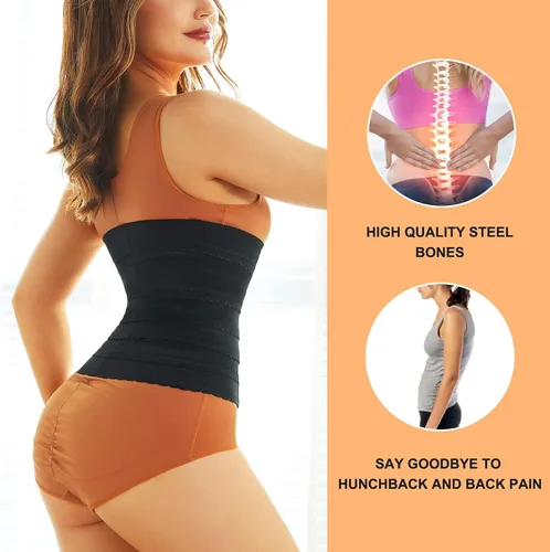 Vista 7 de Entrenador de cintura segmentado para mujer, faja moldeadora de cintura con control de abdomen, faja moldeadora de cuerpo