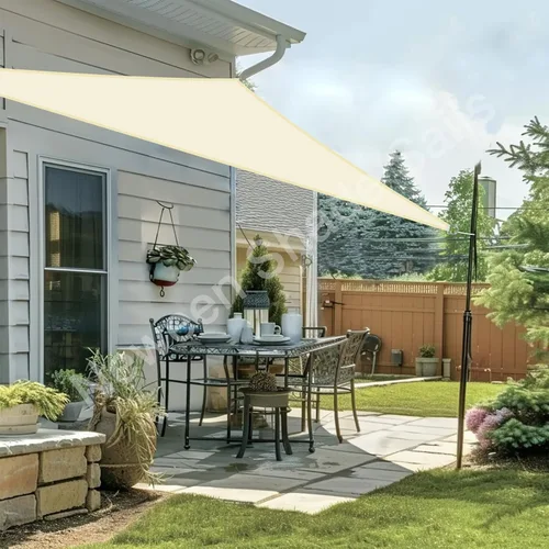 Vista 6 de Neween Toldo Vela, 6'7'' x 6'7'' x 6'7'' Toldo Vela Triangular Impermeable para Patio Jardín Cubierta Pérgola Exterior Toldo Vela 98% Bloqueo UV