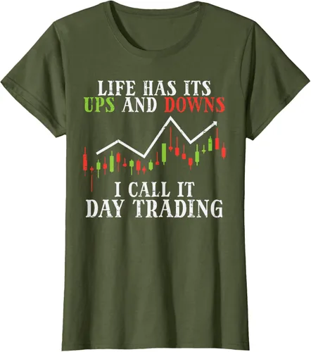 Vista 97 de Life Ups And Downs Day Trading Crypto Stock Market Trader T-Shirt, Negro