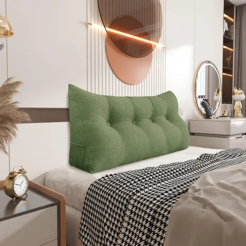 Vista 20 de Almohada pequeña de cuña para cabecero, almohada de lectura para sentarse en la cama, respaldo de adulto, almohada triangular de refuerzo para sofá