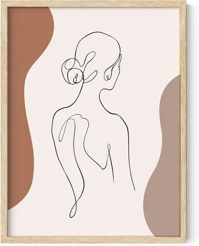 Vista 63 de HAUS AND HUES Arte de pared minimalista - Dibujo moderno de líneas abstractas, impresión de boceto femenino simple, obra de arte para el hogar
