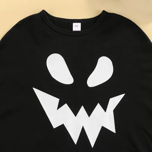 Vista 4 de Disfraz unisex de fantasma de Halloween para niños pequeños, poncho con capucha, capa de sombrero, manta de cosplay