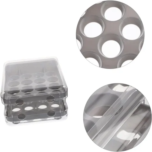 Vista 6 de Caja de almacenamiento para huevos estilo cajón de huevos 32 compartimentos reutilizable almacenamiento de cocina