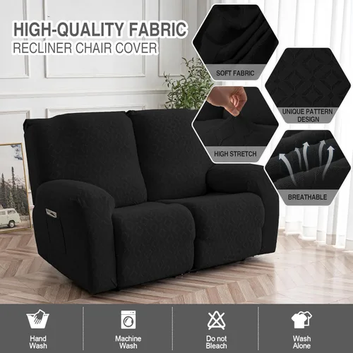 Vista 125 de Gennia Funda Impermeable para Silla Reclinable, Fundas Elásticas para Sofá Reclinable con Bolsillos, Fundas Lavables para Silla Reclinable Lazy Boy
